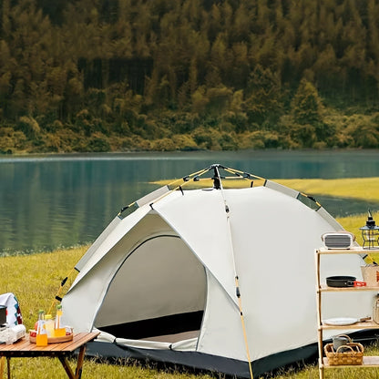 Camping Tent Cloud-Gray Pop-Up with Two Doors, Optional Mesh Windows and Two Source Dimensions