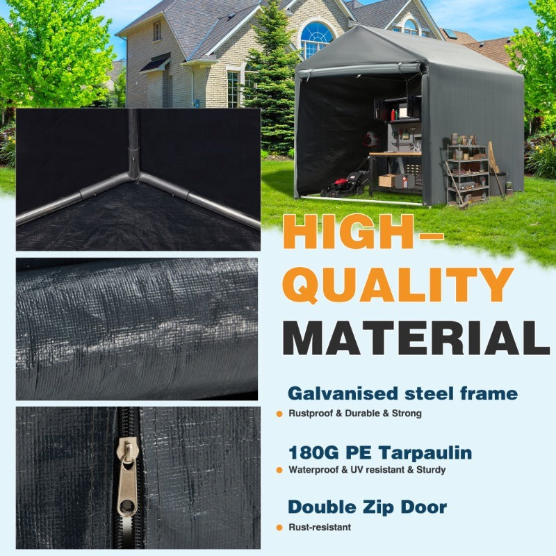 Outdoor Storage Shed Carport Canopy Portable Shelter PE Tarpaulin
