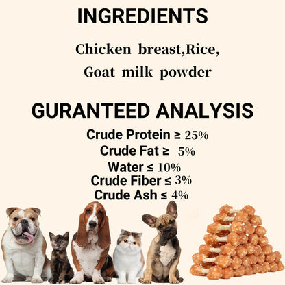 Dog Treats Chicken and Rice Dumbbell-Shaped Bites with Multipack and Two Flavor-Label Options