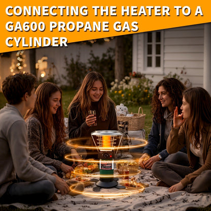 360-Degree Propane Heater with Four-Leg Base, Carry Handle, Pulse Ignition and Removable Top Plate