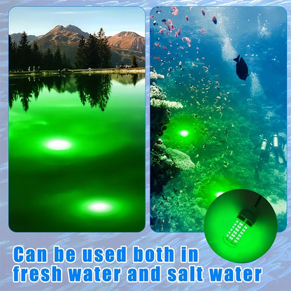 108-LED Underwater Fishing Light with USB Connector, 16.4-Foot Cable and Green or White Options