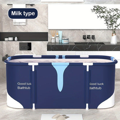 Foldable Bathtub for Adults Portable Inflatable Spa Tub with Massage Jets Indoor Outdoor Ice Bath Cold Plunge Tub with Drain Plug Quick-Fill Valve