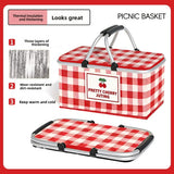 Aluminum Frame Picnic Basket Red Cherry (38*20*25)