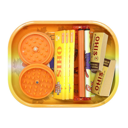 Rolling Tray Set with Grinder Rolling Papers Filter Tips Cigarette Maker - Complete Smoking Accessories Kit Gift Set for Valentine's Day