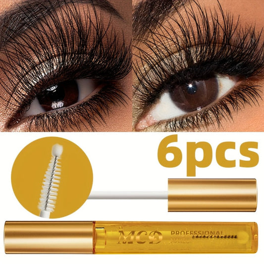 Eyelash Serum 6-Pack for Women - Natural Lash Growth & Enhancement Gel Formula, Moisturizing Conditioning Curling Effect, Longer Fuller Lashes, Beginner-Friendly Daily Lash Care Set for Sensitive Eyes