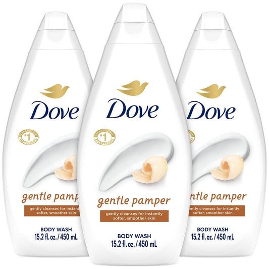 Dove Body Wash Gentle Pamper 450ml 3 Pack | Moisturizing Shower Gel with Soft Jasmine & Shea Butter Scent