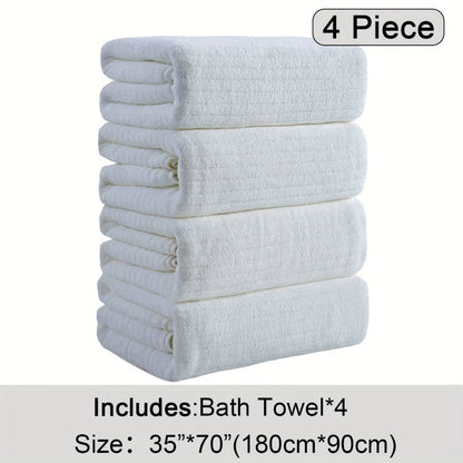 Bath Towels Set 4 Pack 35x70 Inch Oversized Extra Large - Microfiber Super Absorbent Quick Dry XL Bath Sheet Soft Bathroom Towels | 13 Colors | Family Hotel Spa Shower Towel Set Coastal Style