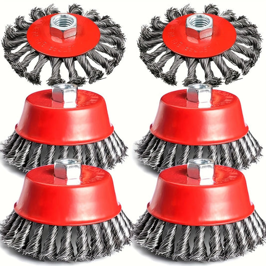 Wire Wheel Cup Brush 4 Inch Stainless Steel for Angle Grinder 2 Pack Metal Cleaning Rust Removal Paint Stripping Weld Cleaning Tool for DIY Professional Mechanics Craftsmen