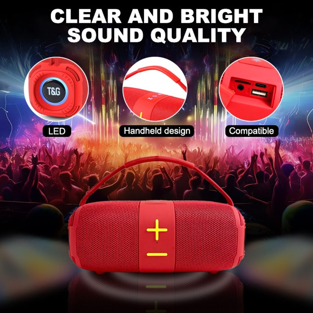 TG668 IPX4 Waterproof Portable Bluetooth Speaker with Color LED Breathing Light – High Power Outdoor Wireless Speaker, TWS Stereo, FM Radio, USB/TF, AUX, Connects Phone Tablet TV, Holiday Gift