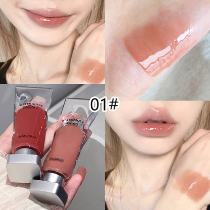 Five-Piece SHAQINUO Water-Shine Lip Gloss Set with Contoured Squeeze Tubes in Shades 01 through 05