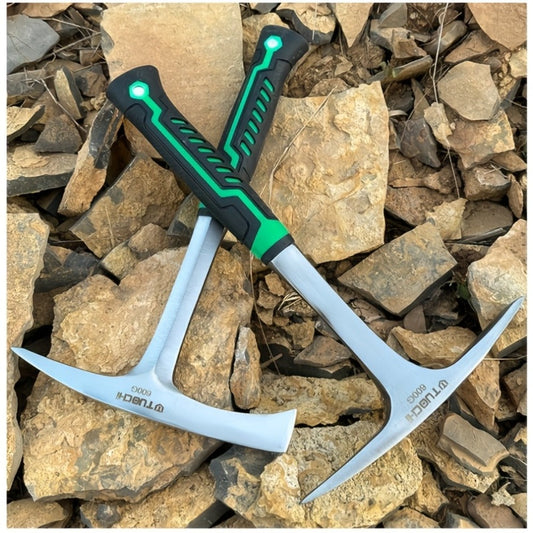 Geological Pick Hammer High Carbon Steel 28oz Flat Head Rock Hammer with Comfortable Non-Slip Handle for Geology Rockhounding Quarrying Mountaineering Exploration Mining Fossil Hunting Outdoor
