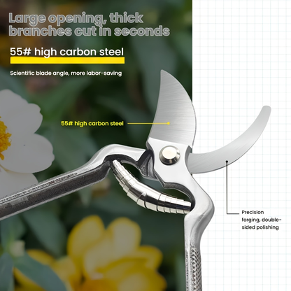 Pruning Shears High Carbon Steel Blades Ergonomic Non-Slip Handle Safety Lock Professional Garden Shears for Tree Trimming Flowers Shrubs Bonsai Yard Work