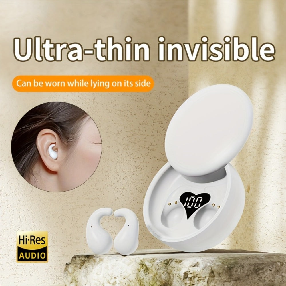 Invisible Sleep Earbuds Bluetooth 5.4 Ultra Thin Mini Wireless Earphones – No Latency Gaming Intelligent Noise Reduction Ultra Long Battery Life Comfortable In-Ear for Side Sleepers Work Travel