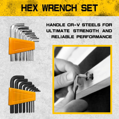 121-Piece Screwdriver Rack Set with Drivers, Bits, Hex Keys, Gloves, Magnetic Bowl and Nail Puller