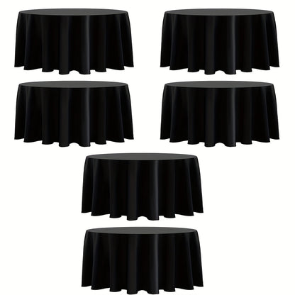 120-Inch Round Tablecloth Multipacks in Black or White with Six-, Twelve- or Eighteen-Piece Options