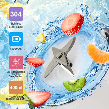 Portable Blender Juicer Double Cup 1500mAh Rechargeable – Food-Grade ABS Multifunctional Fruit Vegetable Juicer | USB Charging Gift Box | Blue Pink White Summer Kitchen Essential