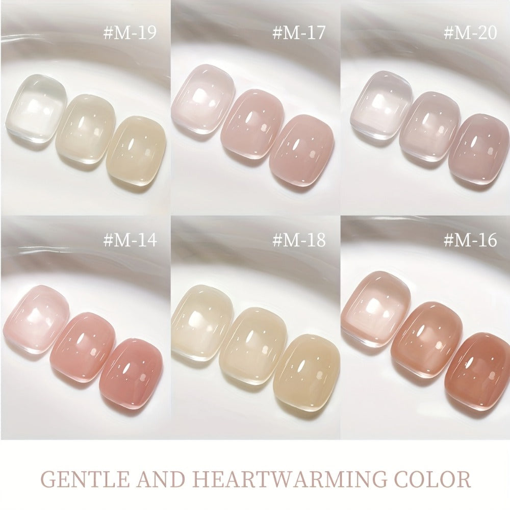Gel Nail Polish 6-Piece 15ml Jelly Set with Glass Finish in Shades M14, M16, M17, M18, M19 and M20