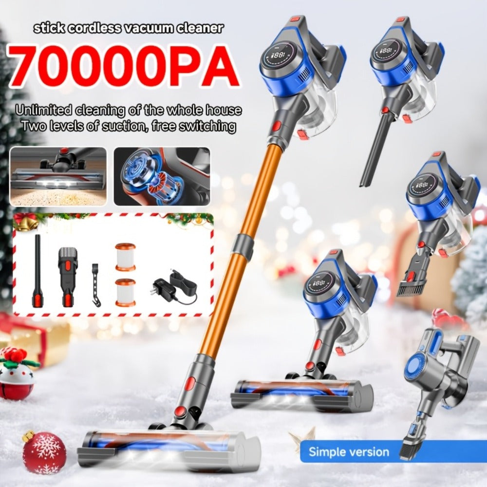Cordless Stick Vacuum Cleaner 70KPa Brushless Motor 45-Min Runtime Lightweight for Pet Hair Carpet Hard Floor Dust with Cord & Cordless Modes