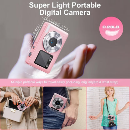 4K Dual Screen Digital Camera 18X Zoom Vlogging Camera with Anti-Shake 64GB Card & 2 Batteries