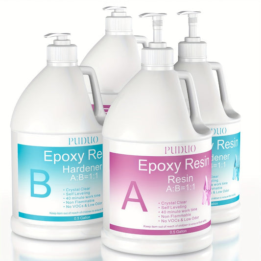 Ultra-Clear Epoxy Resin Kit 1 2 3 Gallon Fast Curing Bubble-Free Non-Yellowing – 2-Part AB Epoxy for Coatings Casting Countertops River Tables & DIY Crafts