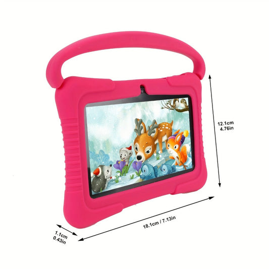 Kids Tablet 7 Inch Veidoo Android WiFi Eye Protection Screen Dual Camera Parental Control Educational Games Drop-Proof Silicone Cover 1+16GB 2+32GB Blue Pink Children Tablet Pad