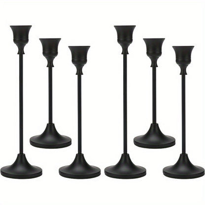 Metal Bell Candlestick Holders Set – Vintage Copper & Black Taper Candle Holders for Wedding Centerpieces, Christmas Table Decor, Halloween, Anniversary, Birthday Party, Home & Hotel Decoration