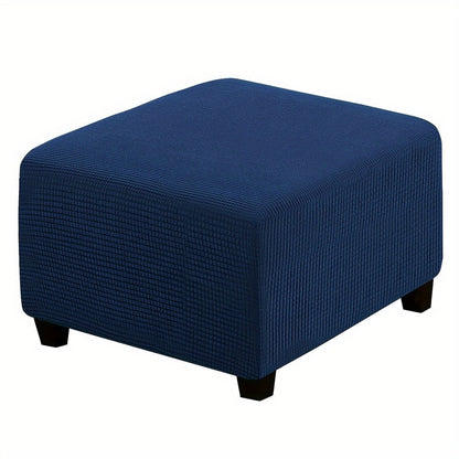 Square Ottoman Cover with Elastic Band in Six Color Labels and L or XL Size Options for Home and Office Footstools