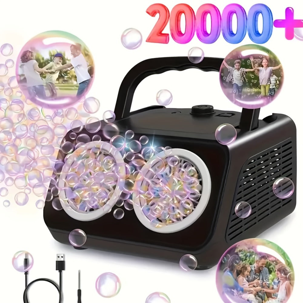 Dual-Wheel Electric Bubble Machine with Black, White, Black Classic or White Classic Color Options