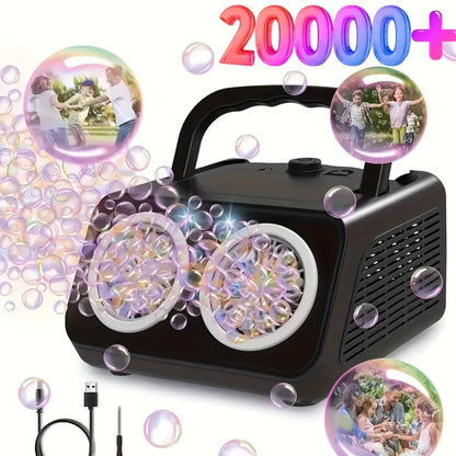 Dual-Wheel Electric Bubble Machine with Black, White, Black Classic or White Classic Color Options