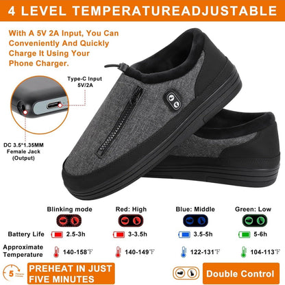 Rechargeable Heated Slippers with 5000 mAh Battery, Three Heat Settings and M or L Size Options