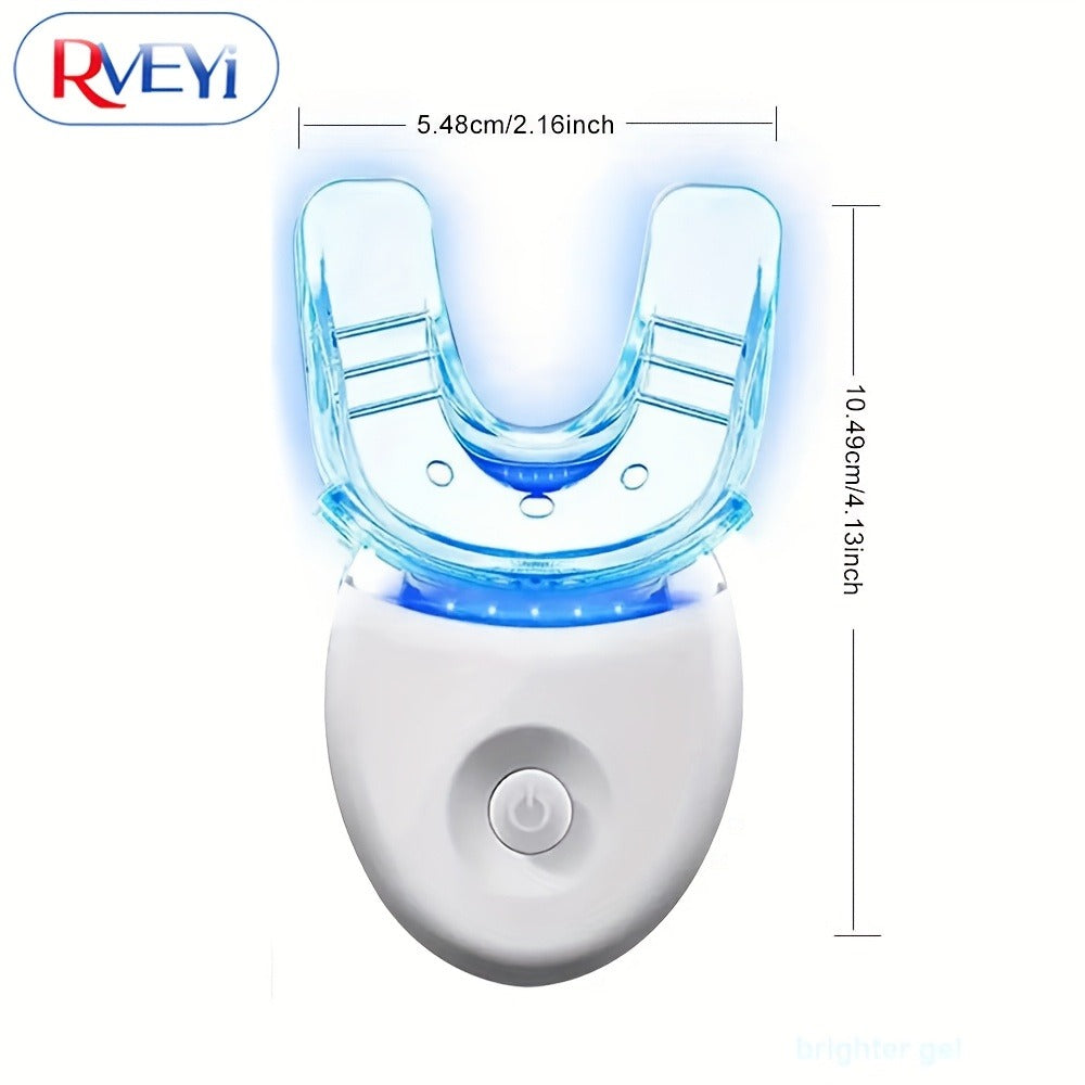 White or Blue Five-LED Teeth Whitening Kit with Five Gel Syringes and 10.8 cm Mouthpiece Device