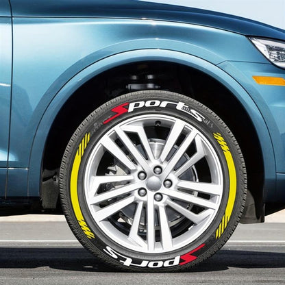Tire Letter Stickers – Sport Racing PVC Tire Decals for Car & Motorcycle, Self-Adhesive Raised Letter Stickers, Cool Car Modification Decoration (Pack of 8)