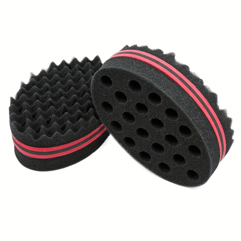 Twist Sponge Brush & Styling Comb Set for Curly Natural Black Hair — Afro Coil Definer with Metal Pick, Loc & Short Hair Grooming Tools for Men & Women