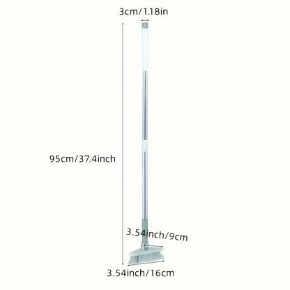 Triangular Floor Scrub Brush with 37.4-Inch Sectional Handle, Mixed Bristles and Pivoting Corner Head