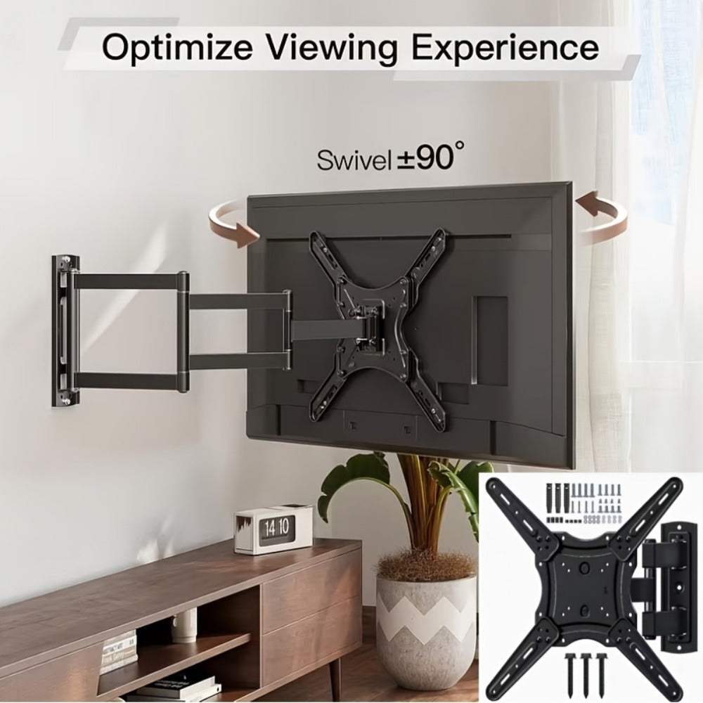 360° Full Rotation TV Wall Mount – Swivel Bracket for Flat Panel TVs, Space-Saving Wall-Mounted Installation, Home Theater & Modern Decor Compatible