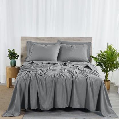 Sheet Set, 2000-Thread-Count 50% Microfiber and 50% Bamboo Blend with 16-Inch Fitted Pocket and Size-Based Pieces