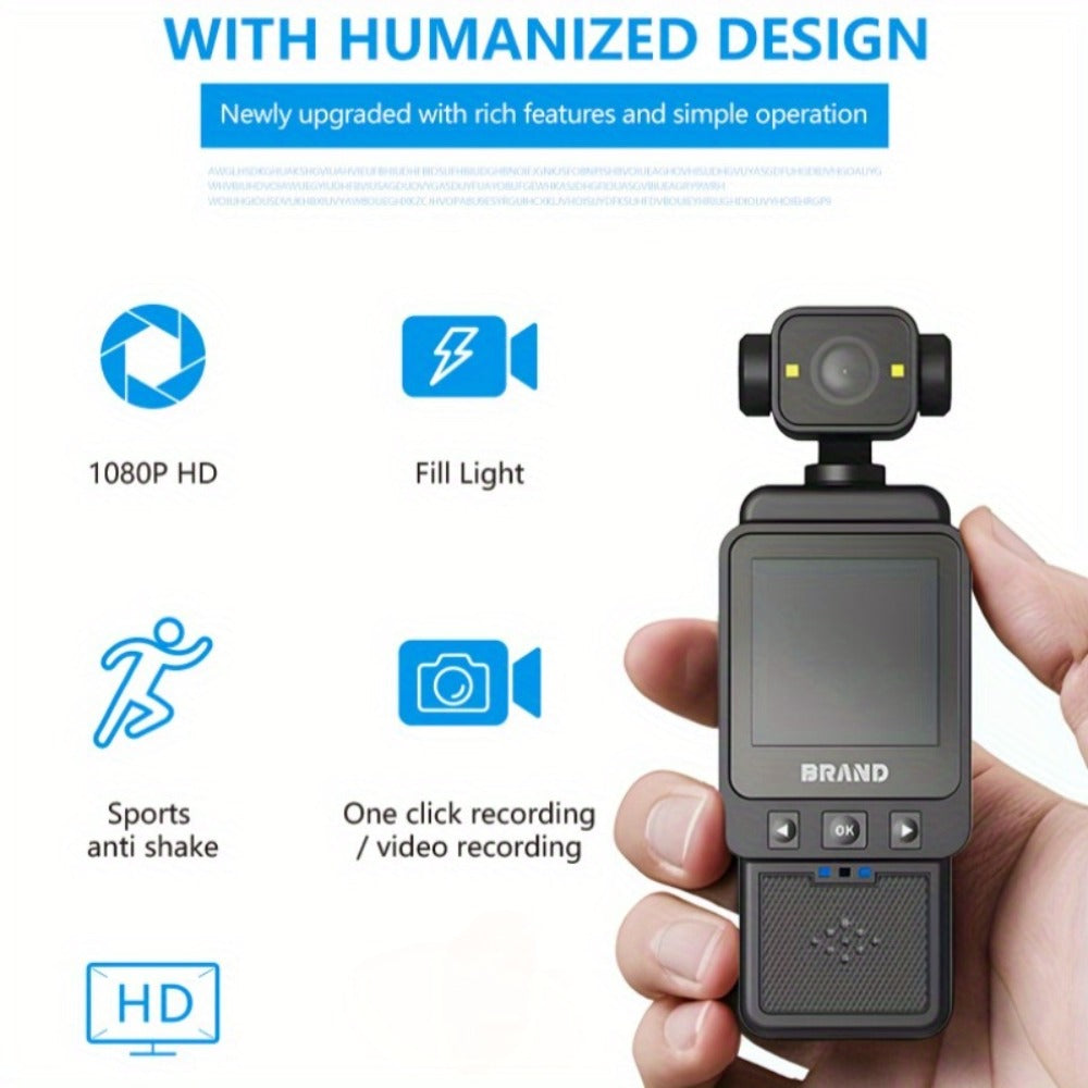 DV01 1080P-Labeled Action Camera with Wearable Clip, Rechargeable Body and Optional 32GB Memory Card