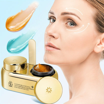 aoao Day and Night Eye Cream Two-Piece Set with Separate 18g Gold-Tone Cosmetic Jar Containers
