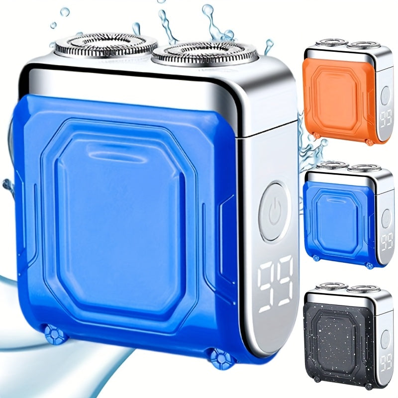 Electric Shaver Dual-Head Floating Magnetic Razor with Digital Battery Display, USB Charging and Three Colors