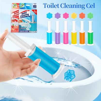 Flower Gel Toilet Stamp Cleaner with Dispenser in Six Scent Labels and 4- or 8-Piece Checkout Packs