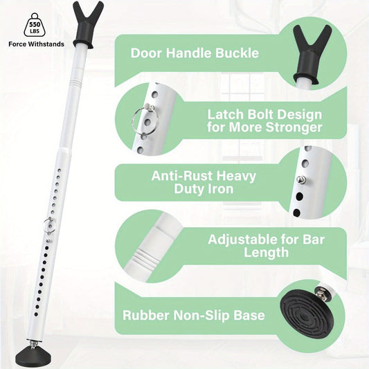 Door Security Bar Adjustable 28-45 Inch – Heavy Duty Door Barricade Bar with Anti-Slip Base, Fits Standard & Sliding Doors, Windows, Apartments, Hotels – Home Security Door Stopper Jammer 1 or 2 Pack