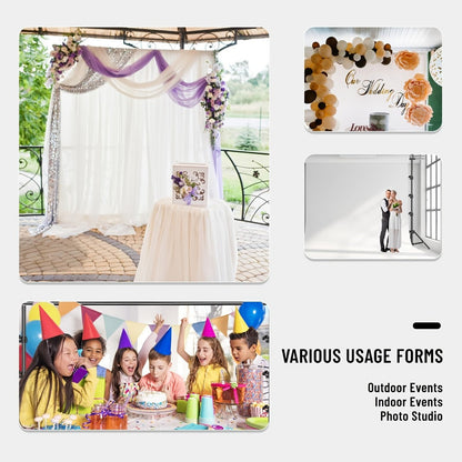 Backdrop Stand Kit 10x10ft Heavy Duty – 2 Adjustable Stands, 4 Crossbars, 4 Clamps & Carry Bag for Photo Studio, Video Shooting, Streaming & Party Decor