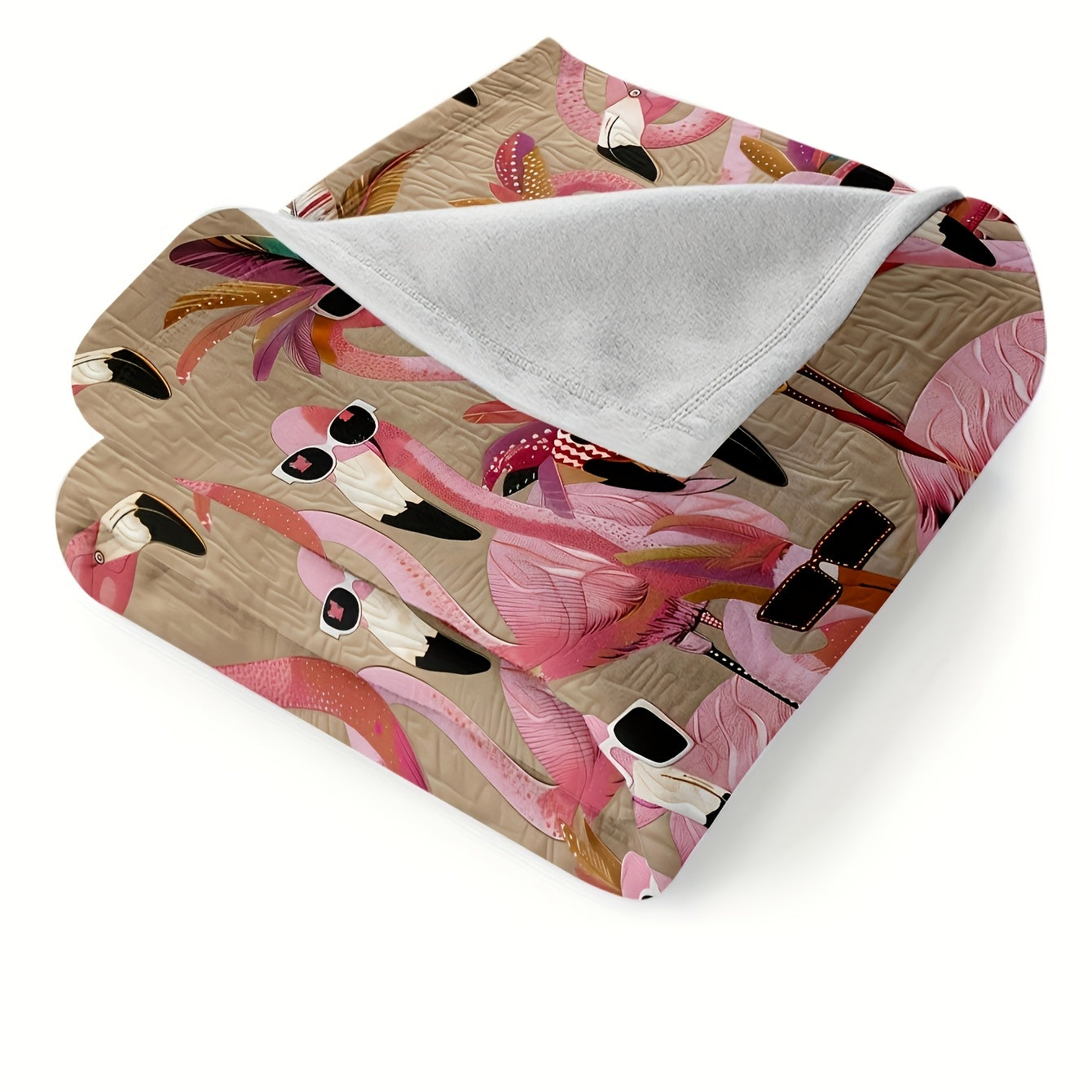 Flamingo-Print Flannel Throw Blanket in Three Exact Checkout Sizes from 40 x 50 to 60 x 80 Inches