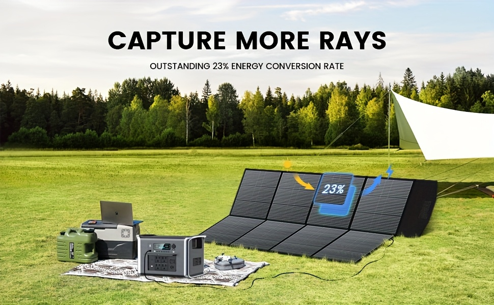 Monocrystalline High Power Solar Panel, 400W/200W/100W Portable Solar Panel, Foldable Solar Blanket, Solar Cell Efficiency Up To 23%, Suitable For Outdoor Adventure Boat Power Station, Garden, Courtyard, Roof, Camping RV Solar Generator