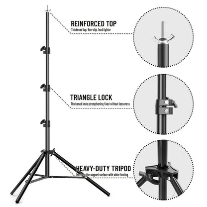 Photography Backdrop Support Kit in 10 x 10-Foot Size with Two Tripods, Four Crossbars, Four Clamps and Carry Bag