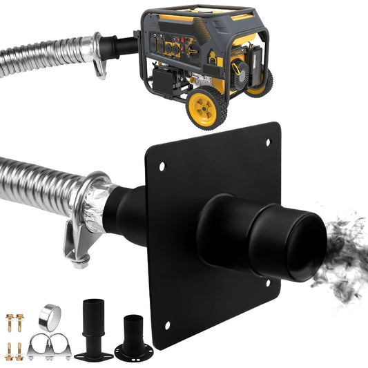 Generator Exhaust Silencer Kit with Through-Wall Mounting Plate – Upgraded Stainless Steel Exhaust Hose, Muffler & Noise Reduction Extension Pipe – Universal Fit Most Generators