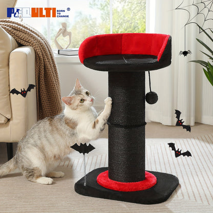 Cat Scratching Post Multi-Tier Sisal Tower for Indoor Cats – 18.9" & 32" Cat Tree with Hanging Ball Toy, Natural Sisal Rope, Sturdy Base – Green, Brown, Gray, Black, Beige Options
