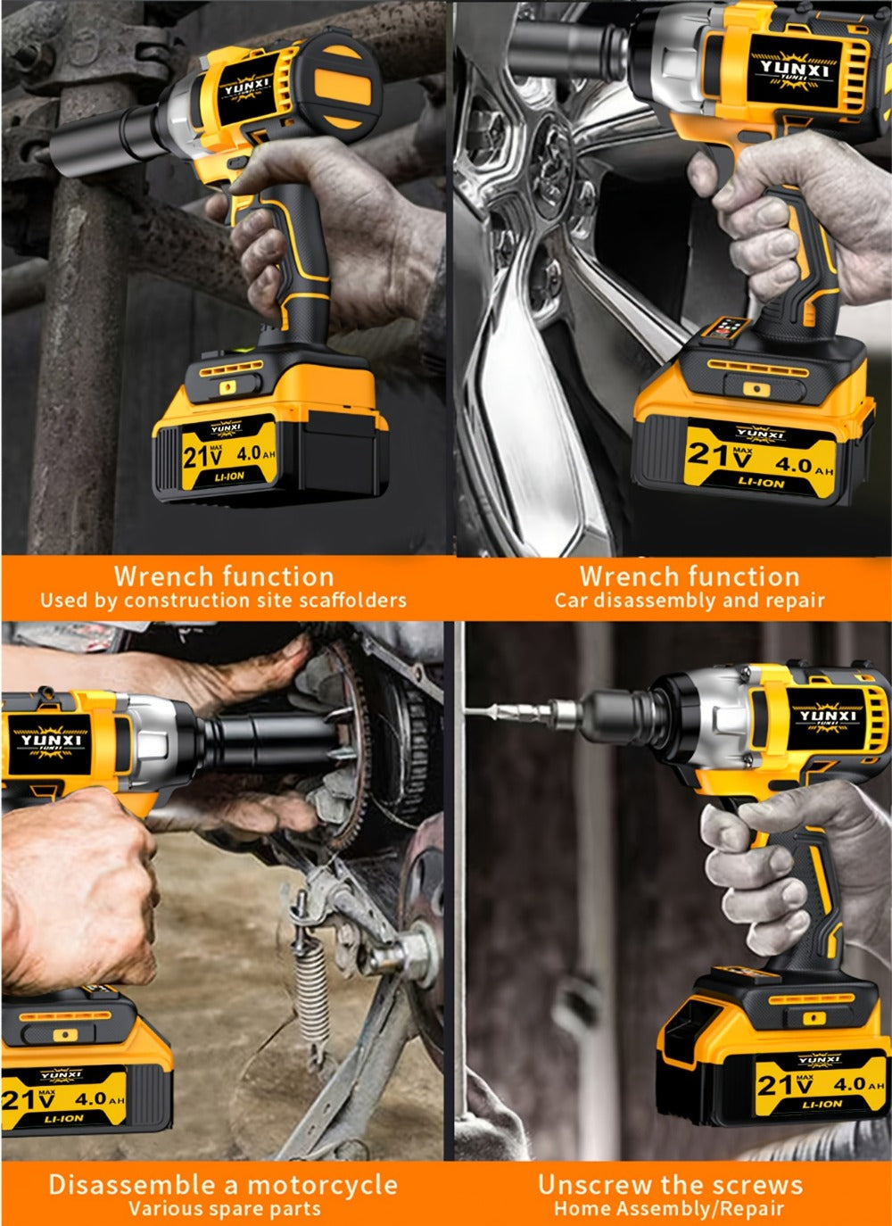Impact Drill Set 21V Cordless with Drill Bit Accessories, Toolbox & Charger – Heavy Duty Wireless Impact Wrench Drill, 2AH / 4AH Battery Options, for Car Repair, Construction & Heavy-Duty DIY Projects