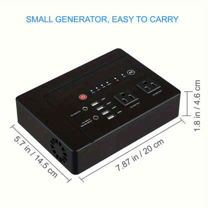 Portable Power Station 146Wh 200W with Two AC Outlets, Four USB Ports and Hard Carrying Case