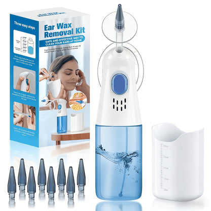 Ear Wax Removal Kit Manual Travel-Friendly Compact Ear Cleaning Set – Safe Irrigation System for Adults and Kids, Portable Ear Cleaner Tool for Home and On-the-Go Ear Care